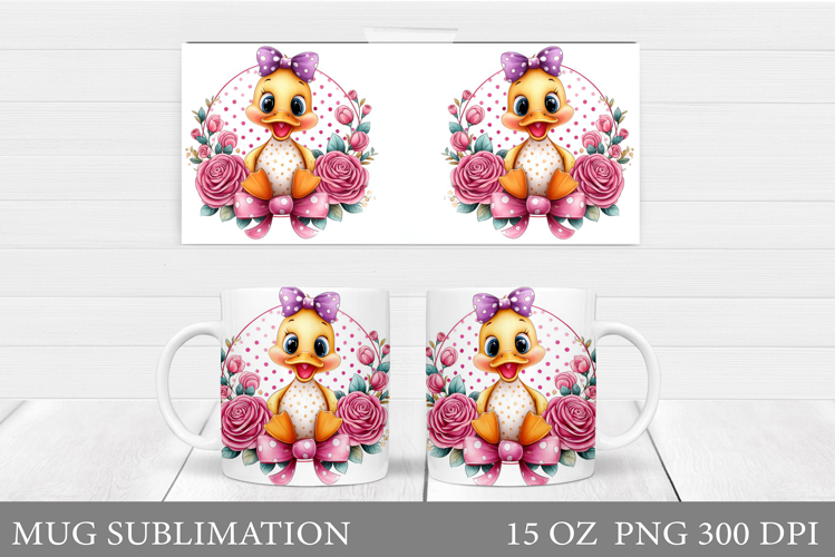 Cute Duck Mug Design. Cute Duck Mug Sublimation example image 1