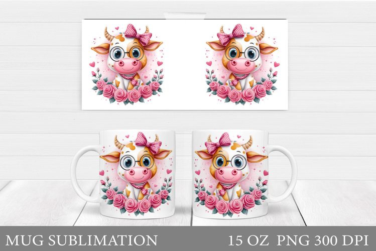Cute Cow Mug Design. Cute Cow Sublimation