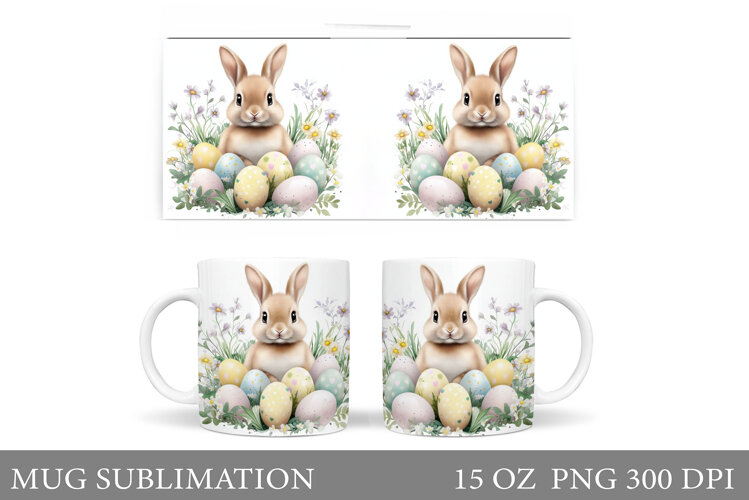 Easter Bunny Mug Design. Easter Mug Wrap Sublimation example image 1