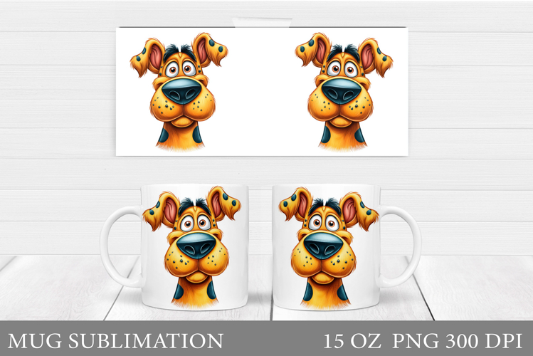 Cute Dog Mug Sublimation. Funny Dog Mug Wrap Design