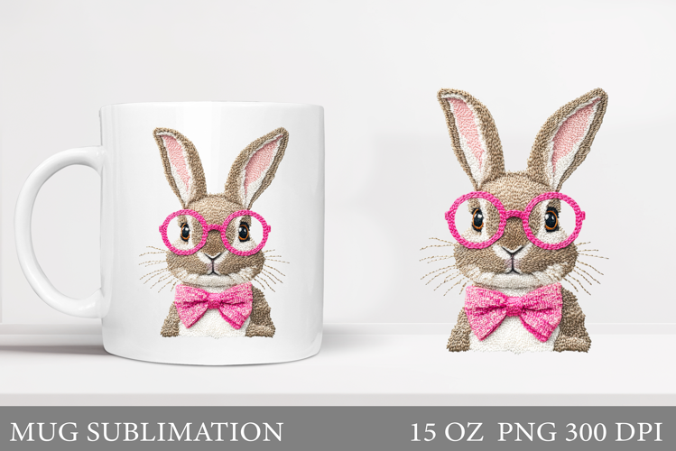 Cute Bunny Mug Design. Cute Bunny Sublimation