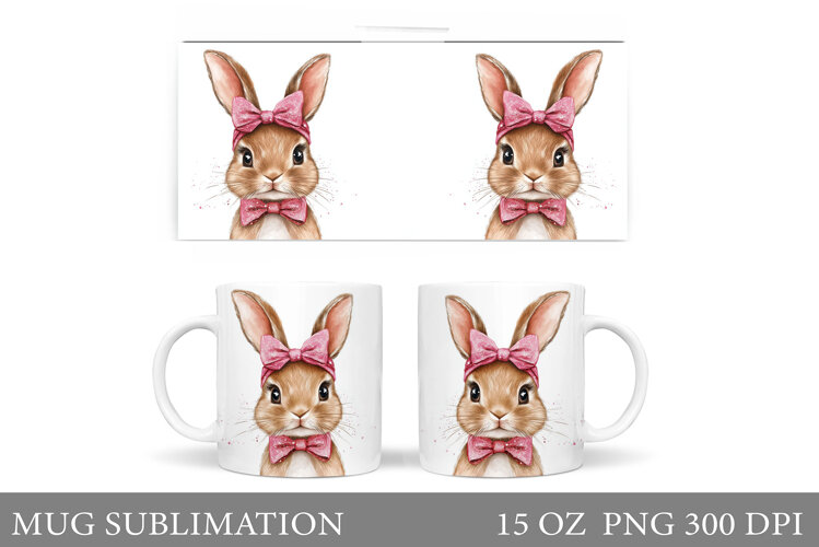 Cute Bunny Mug Design. Cute Bunny Sublimation example image 1
