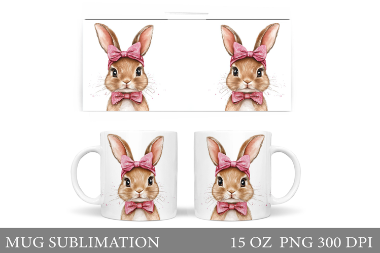 Cute Bunny Mug Design. Cute Bunny Sublimation