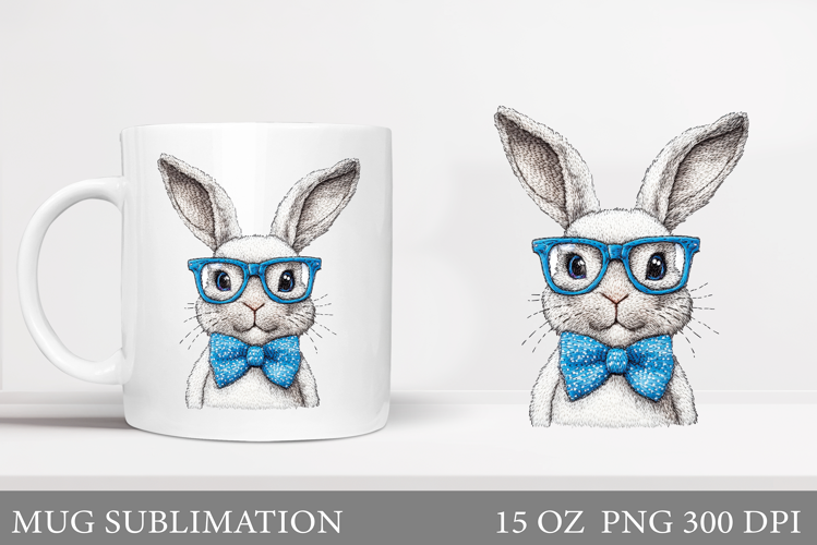 Cute Bunny Mug Design. Cute Bunny Sublimation