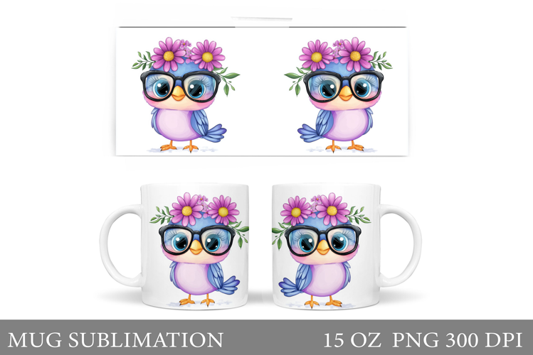 Bird Mug Sublimation. Cute Bird Sublimation