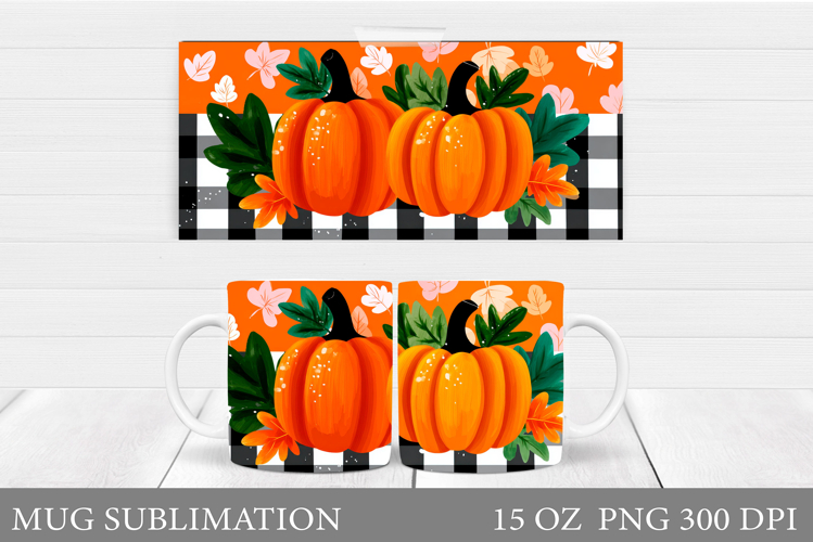 Pumpkin Mug Sublimation. Pumpkin Mug Design
