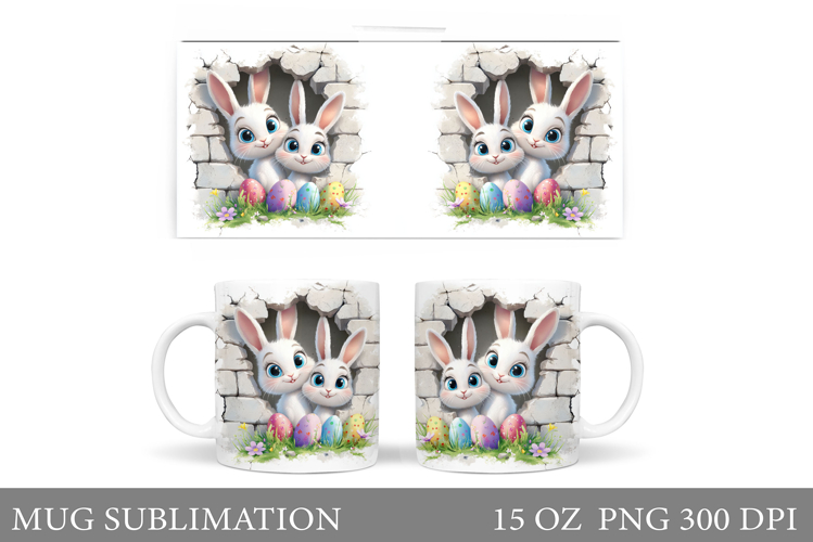 Easter Bunny Mug Design. Easter Mug Sublimation