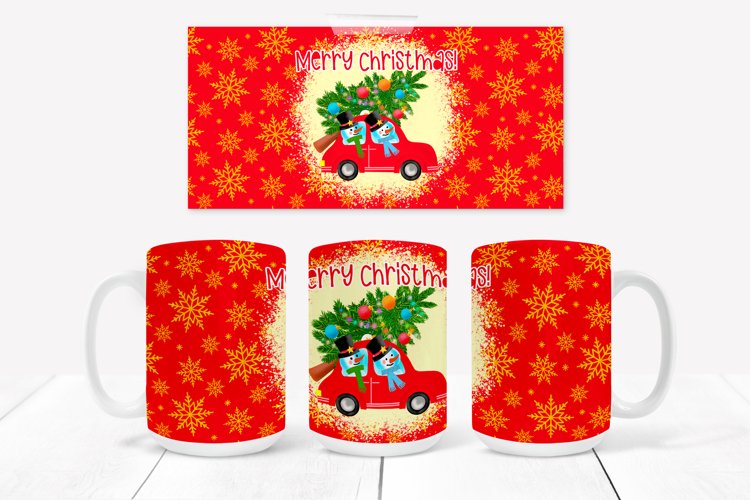 Christmas mug wrap design | Christmas snowman mug design