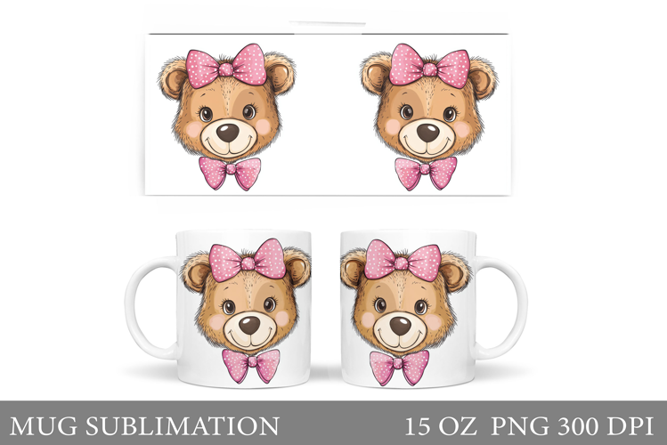 Cute Bear Mug Design. Cute Bear Sublimation