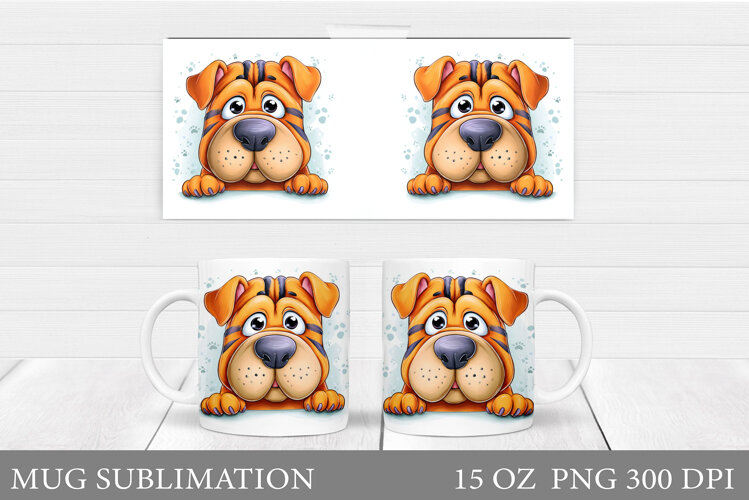 Cute Dog Mug Sublimation. Funny Dog Sublimation example image 1