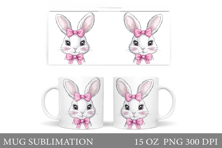 Cute Bunny Mug Design. Cute Bunny Sublimation