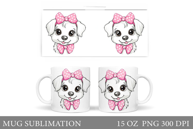 Cute Dog Mug Sublimation. Cute Dog Sublimation example image 1