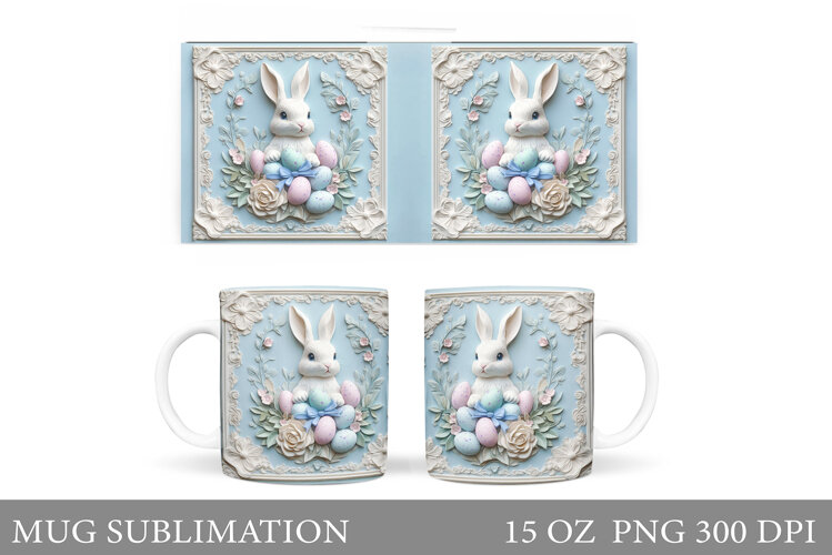 Easter Bunny Mug Design. Easter Mug Wrap Sublimation example image 1