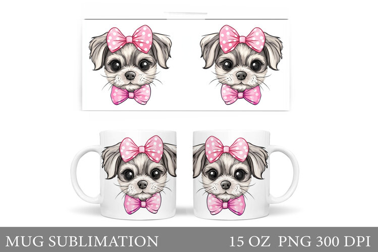 Cute Dog Mug Sublimation. Cute Dog Sublimation example image 1