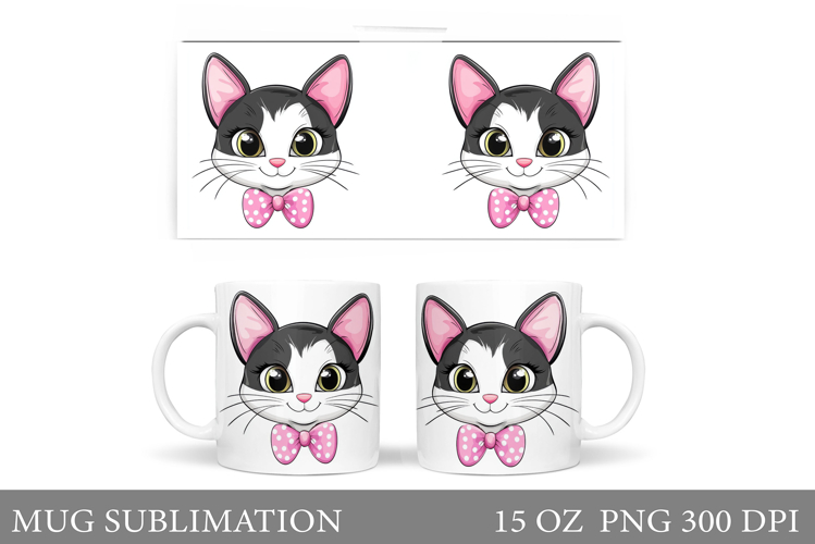 Cute Cat Mug Design. Cute Cat Sublimation