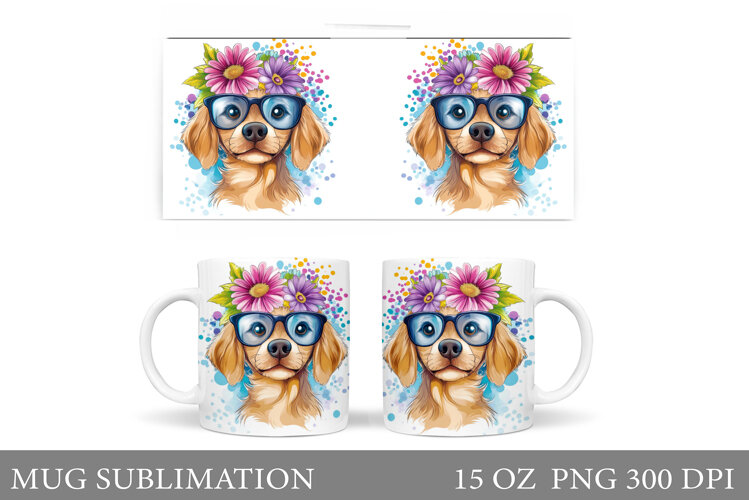 Cute Dog Mug Sublimation. Cute Dog Sublimation example image 1