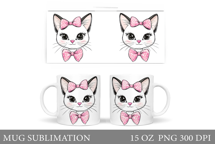 Cute Cat Mug Design. Cute Cat Sublimation
