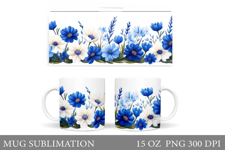 Flowers Mug Design. Floral Mug Sublimation