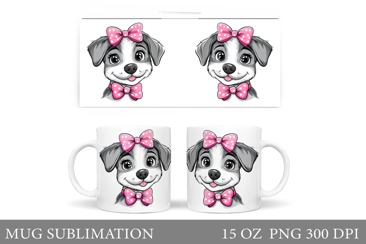 Cute Dog Mug Sublimation. Cute Dog Sublimation example image 1
