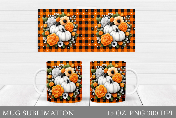 Pumpkin Mug Sublimation. Pumpkin Mug Design
