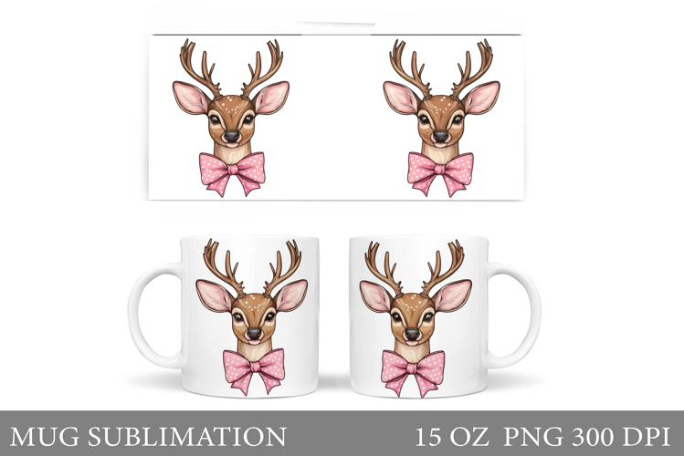 Cute Deer Mug Design. Cute Deer Sublimation