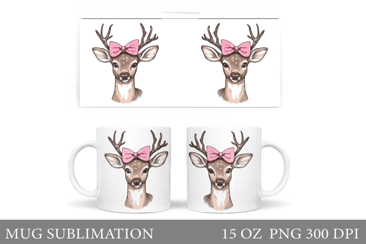 Cute Deer Mug Design. Cute Deer Sublimation