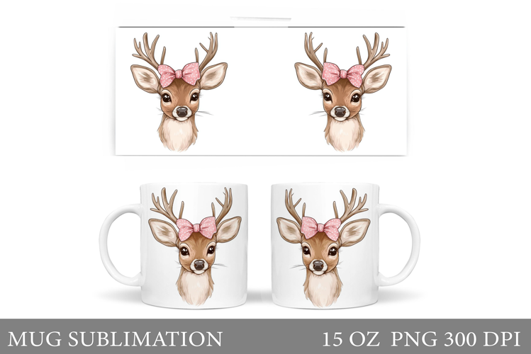 Cute Deer Mug Design. Cute Deer Sublimation