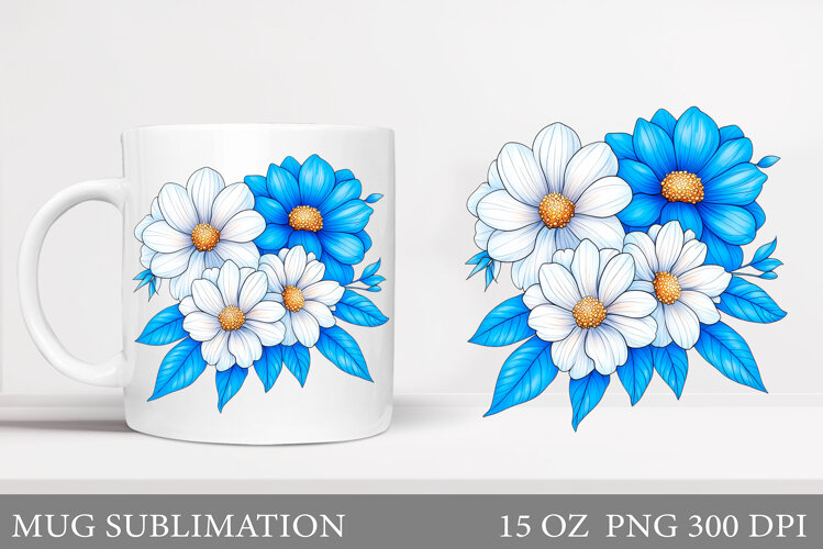 Flowers Mug Design. Flowers Sublimation example image 1