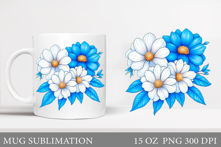 Flowers Mug Design. Flowers Sublimation