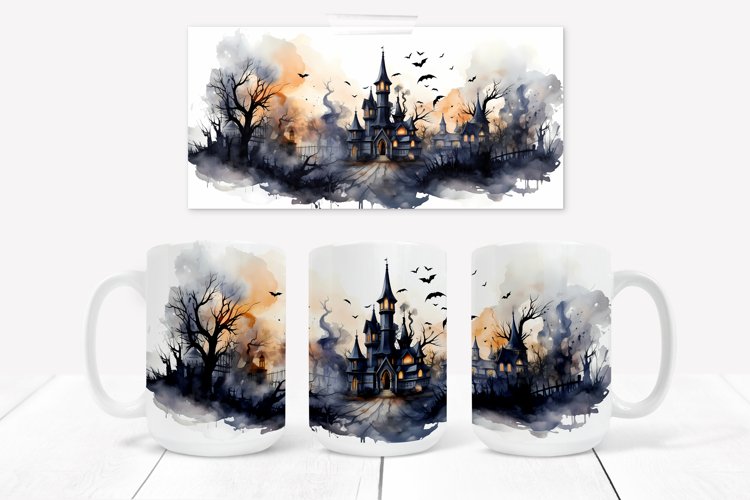 Halloween mug sublimation design wrap 15 Oz