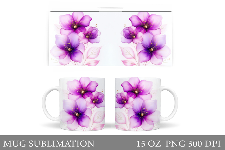 Flowers Mug Design. Floral Mug Sublimation