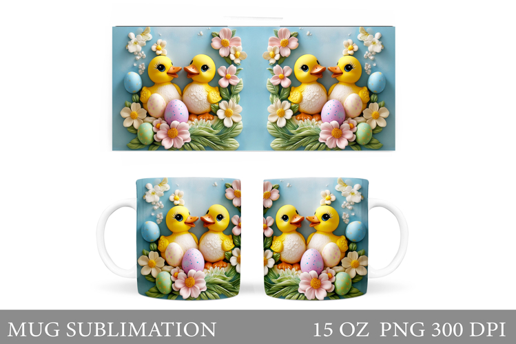 Easter Duck Mug Design. Easter Mug Sublimation