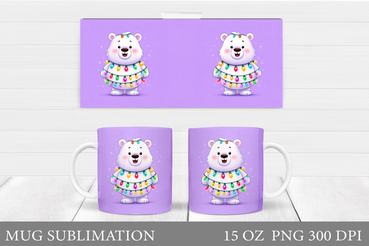 Christmas Bear Mug Design. Christmas Mug Sublimation