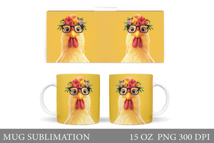 Chicken Mug Design. Funny Chicken Mug Sublimation