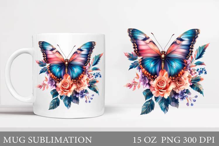 Butterfly Mug Design. Butterfly Sublimation