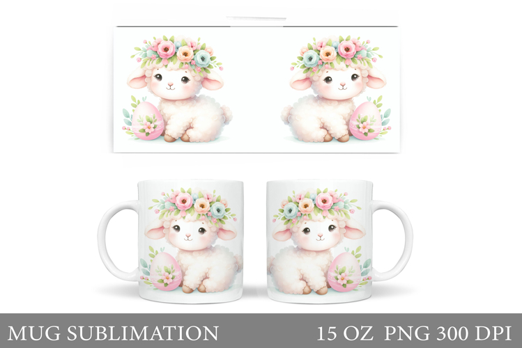 Lamb Easter Mug Sublimation. Easter Lamb Mug Design
