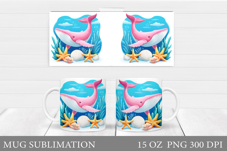 Whale Mug Design. Whale Sublimation
