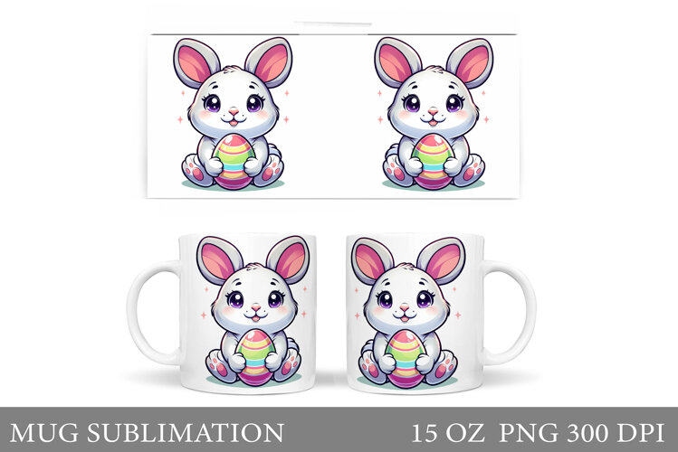 Easter Bunny Mug Design. Easter Mug Sublimation example image 1