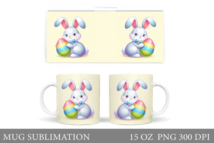 Easter Bunny Mug Design. Bunny Easter Mug Wrap Sublimation