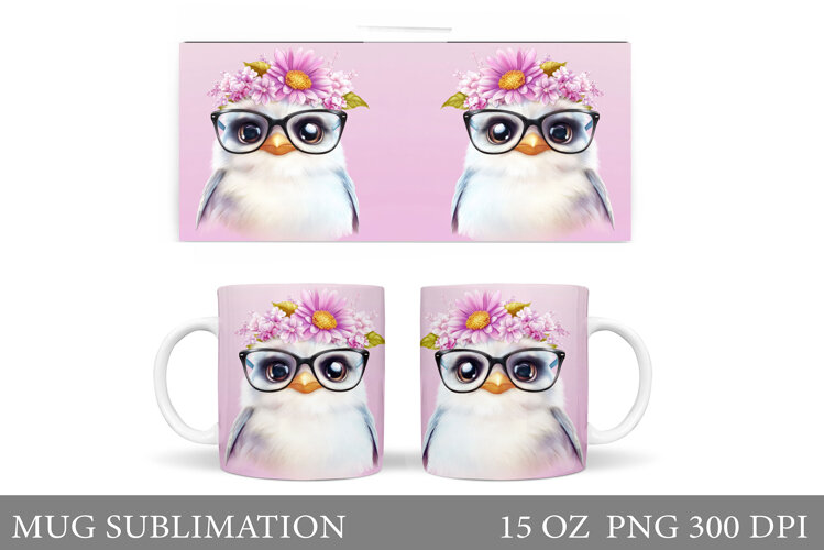 Bird Mug Sublimation. Cute Bird Sublimation example image 1