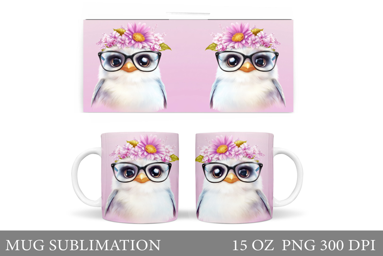 Bird Mug Sublimation. Cute Bird Sublimation