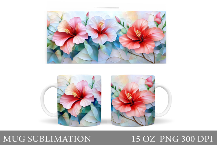 Flowers Mug Wrap Design. Flowers Sublimation