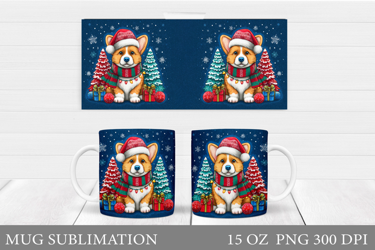 Christmas Dog Mug Design. Christmas Mug Sublimation