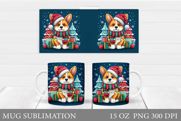 Christmas Dog Mug Design. Christmas Mug Sublimation