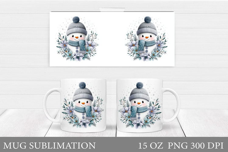 Christmas Snowman Mug Design. Christmas Mug Sublimation