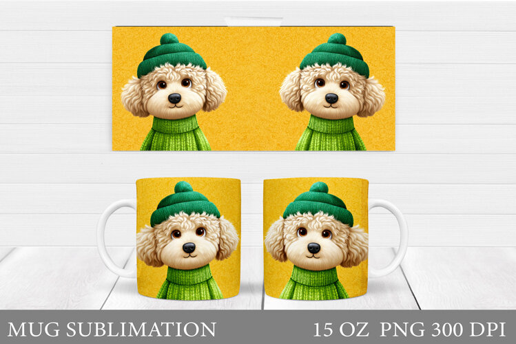 Cute Dog Mug Sublimation. Cute Dog Sublimation example image 1