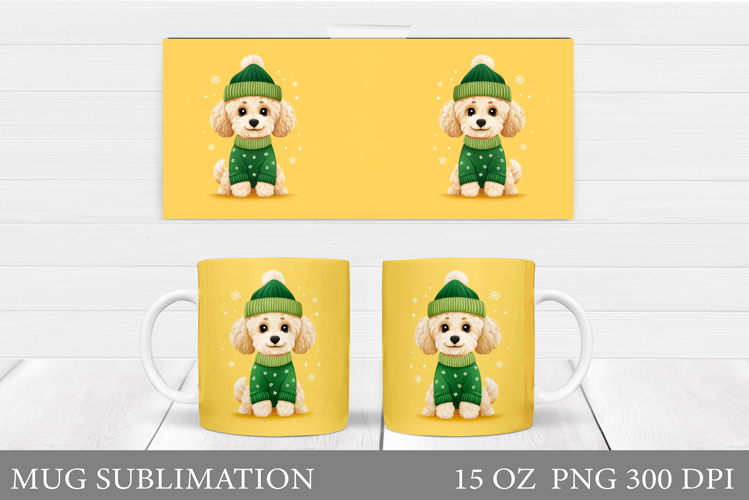 Cute Dog Mug Sublimation. Funny Dog Mug Wrap Design