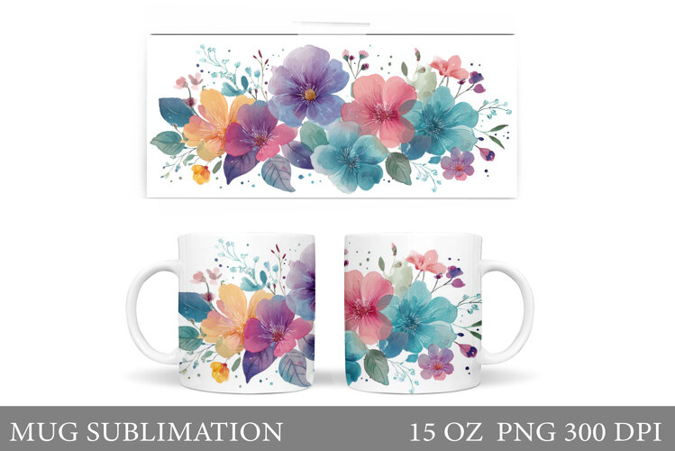 Flowers Mug Sublimation. Wildflowers Mug Design example image 1