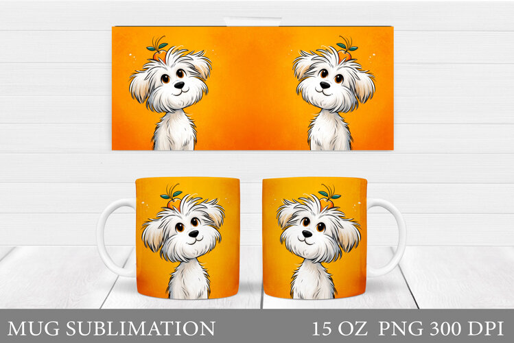 Cute Dog Mug Sublimation. Funny Dog Mug Wrap Design example image 1