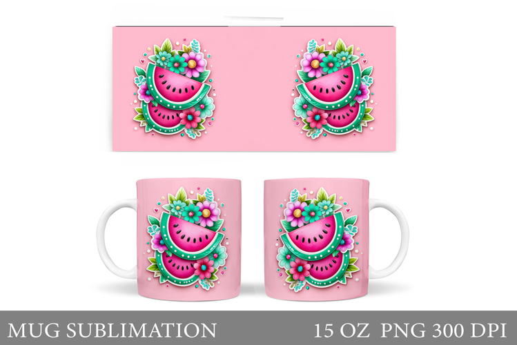 Watermelon Mug Design. Summer Mug Sublimation